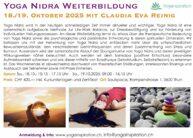 Yoga Nidra Ausbildung - Flyer mit detaillierten organisatorischen Angaben