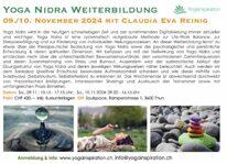 Yoga Nidra Ausbildung im November - Flyer mit detaillierten organisatorischen Angaben